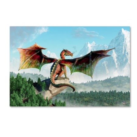 Daniel Eskridge 'Perched Dragon' Canvas Art,22x32
